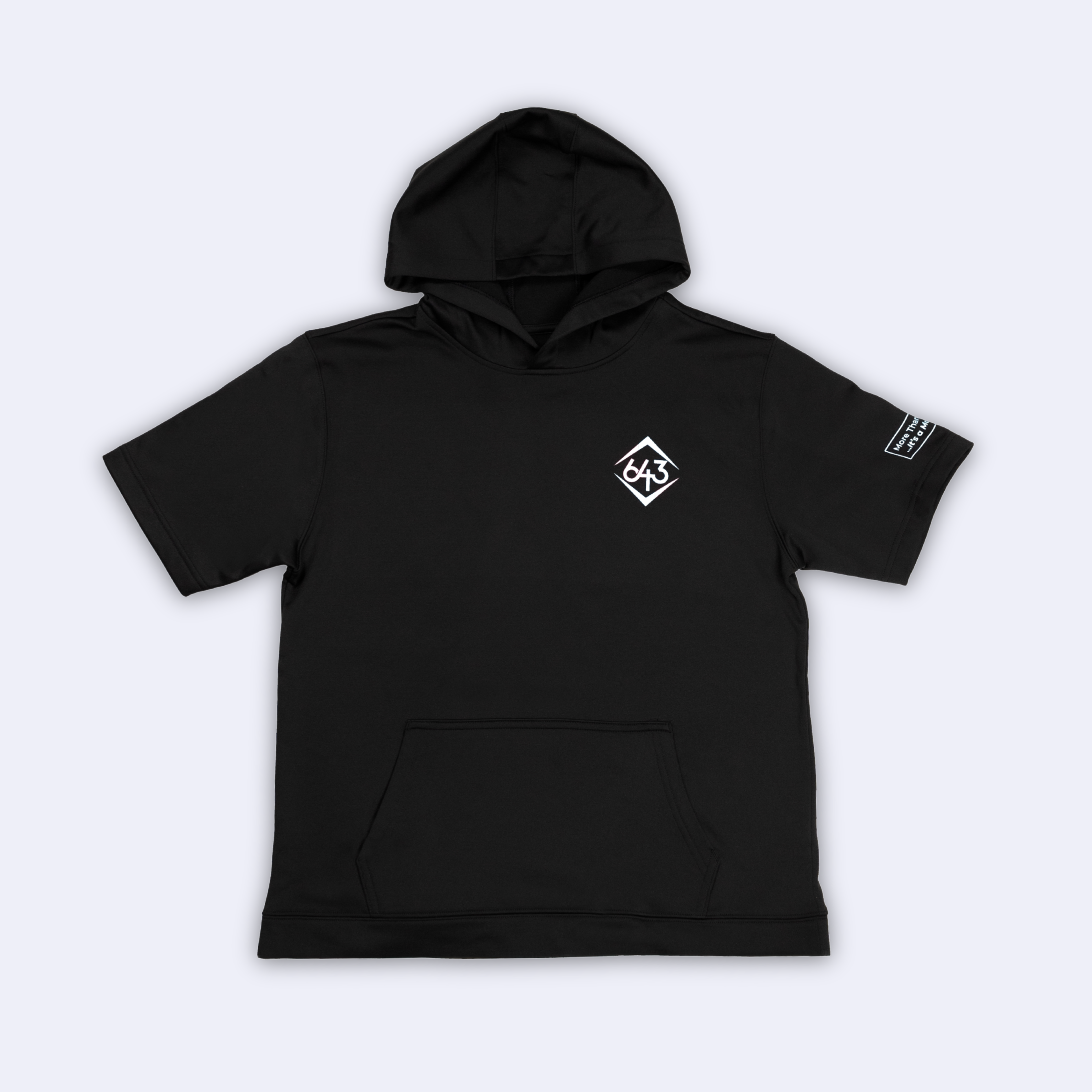 643 LOGO - BLACK/WHITE SHORT-SLEEVE YOUTH HOODIE