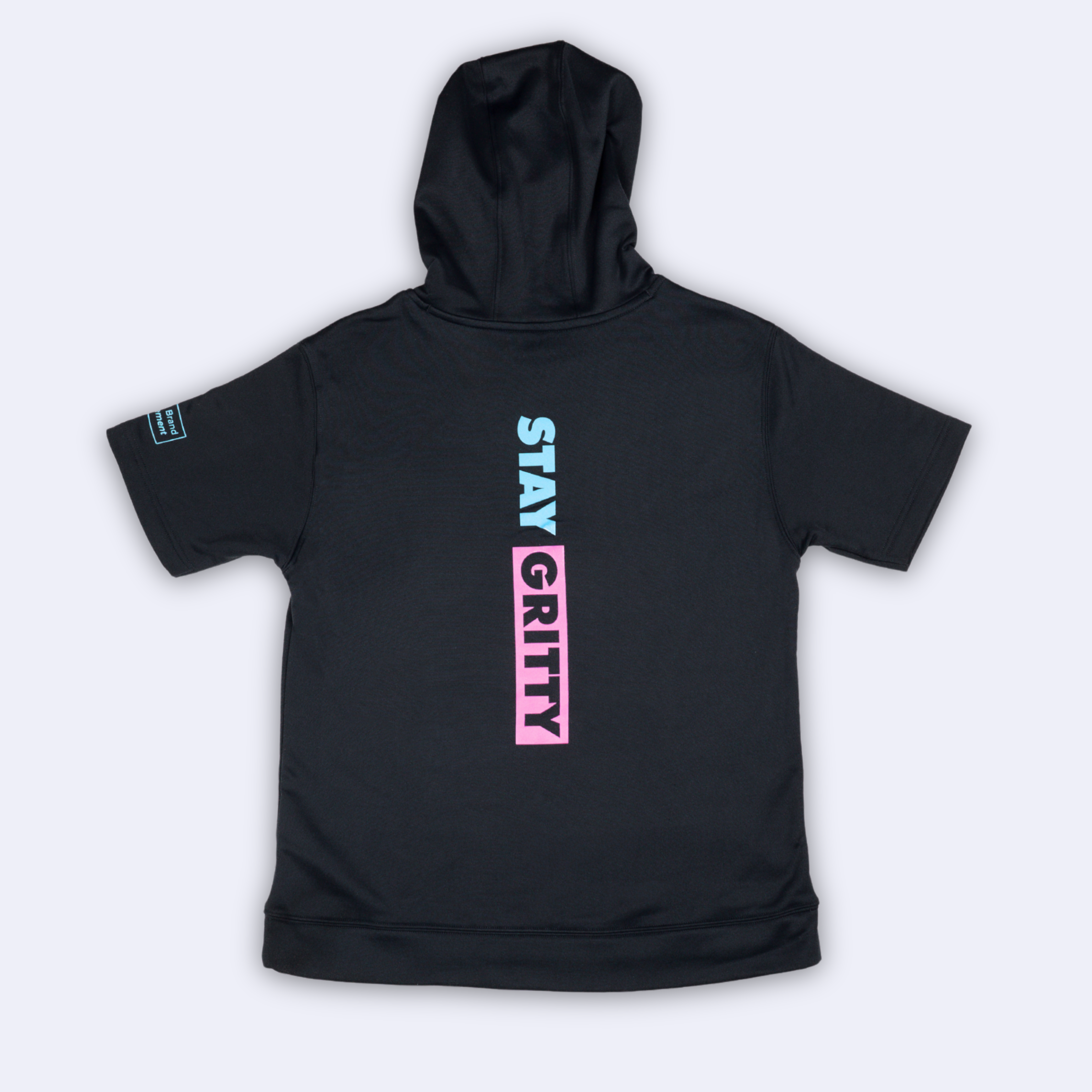STAY GRITTY - BLACK/COTTON CANDY 643 LOGO SHORT-SLEEVE YOUTH HOODIE V1