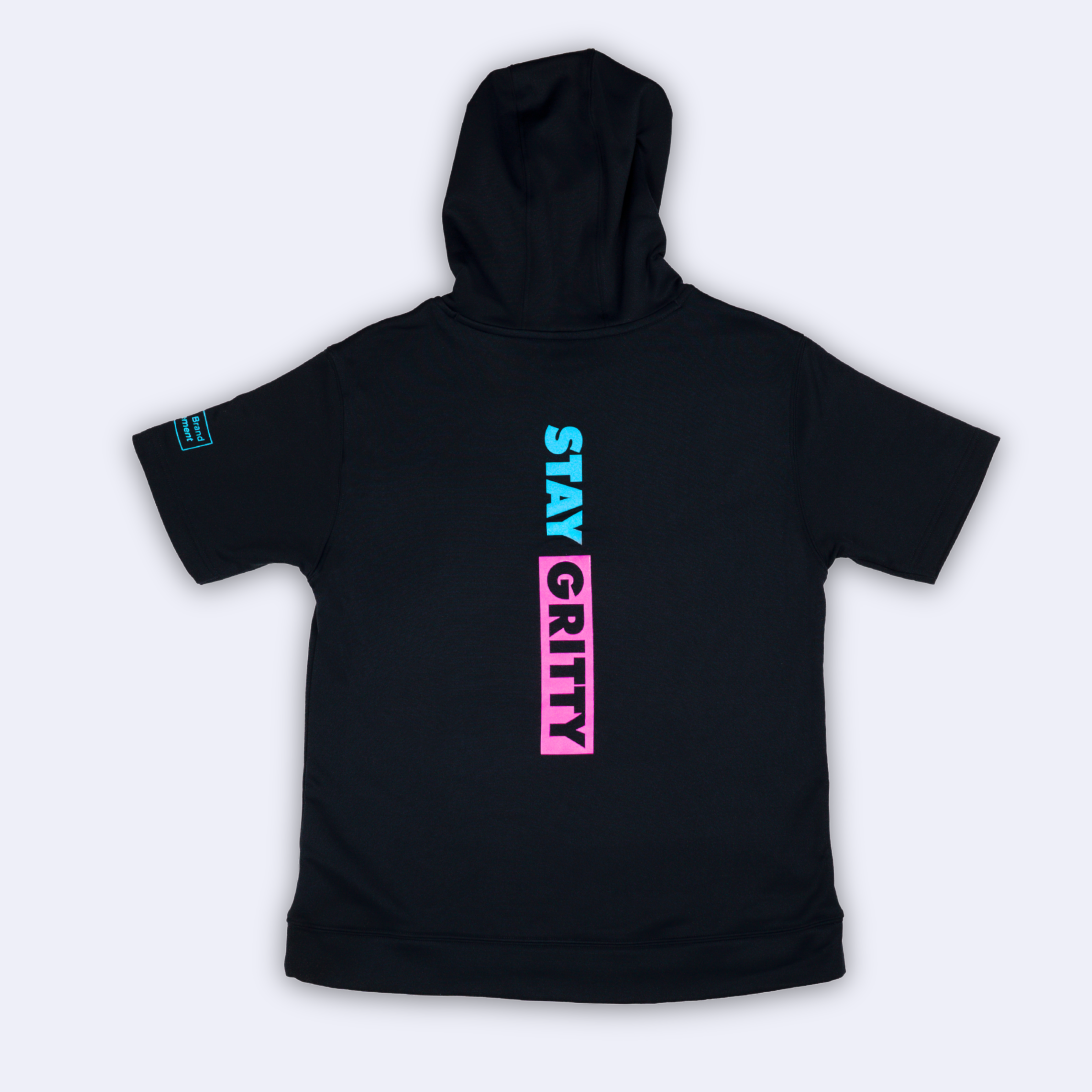 STAY GRITTY - BLACK/COTTON CANDY 643 LOGO SHORT-SLEEVE YOUTH HOODIE V1