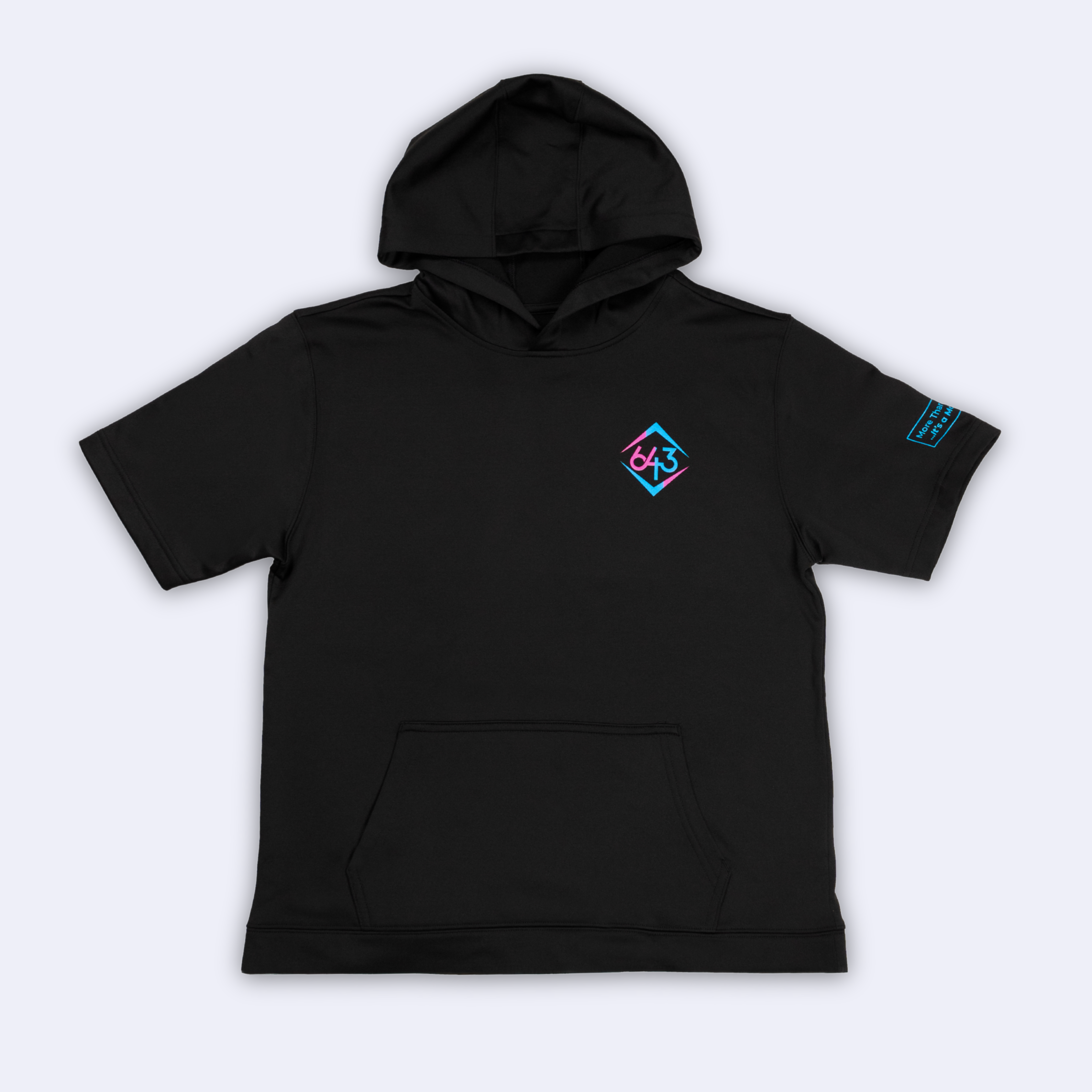 STAY GRITTY - BLACK/COTTON CANDY 643 LOGO SHORT-SLEEVE YOUTH HOODIE V1