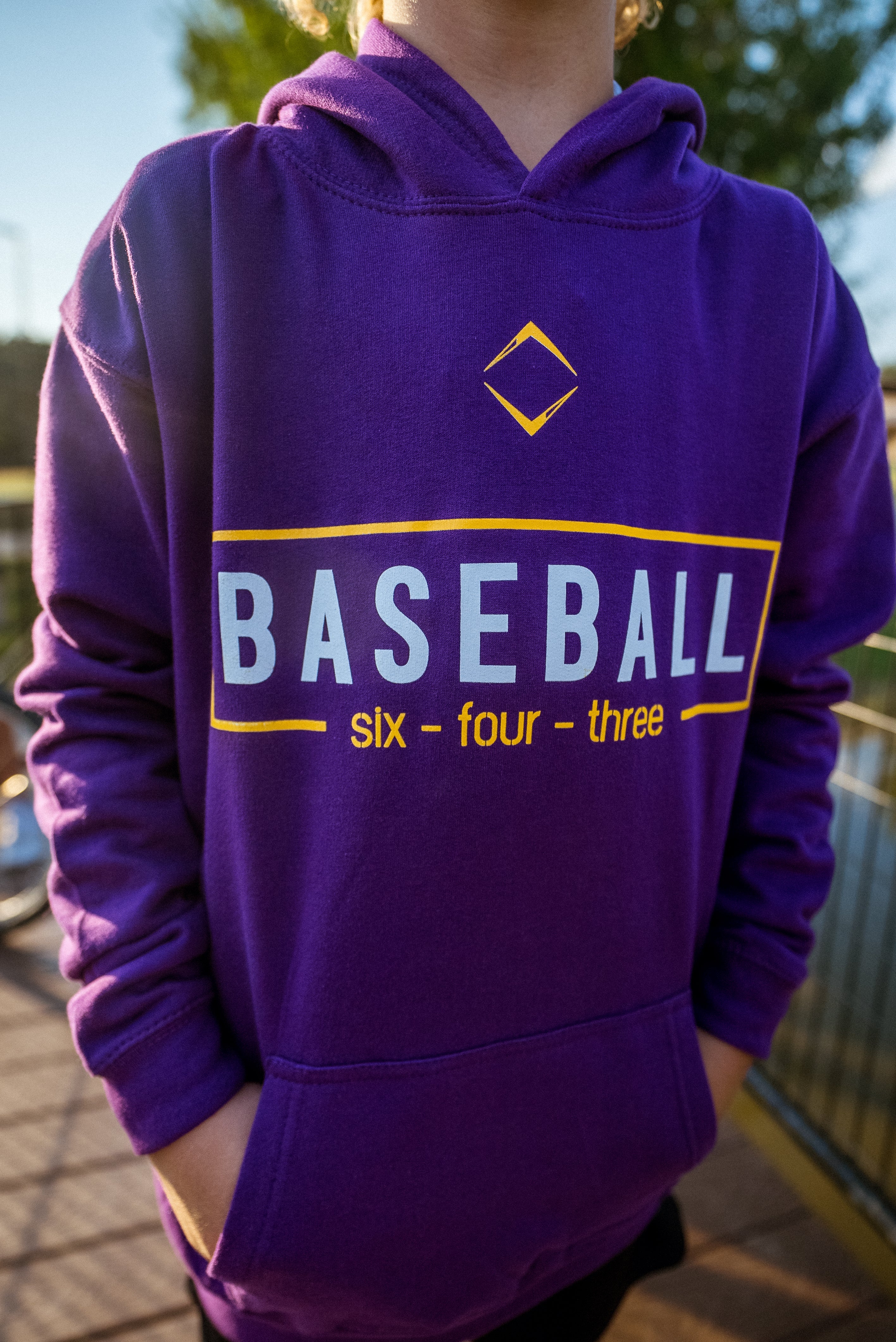 BOX YOUTH HOODIE - PURPLE/GOLD V1