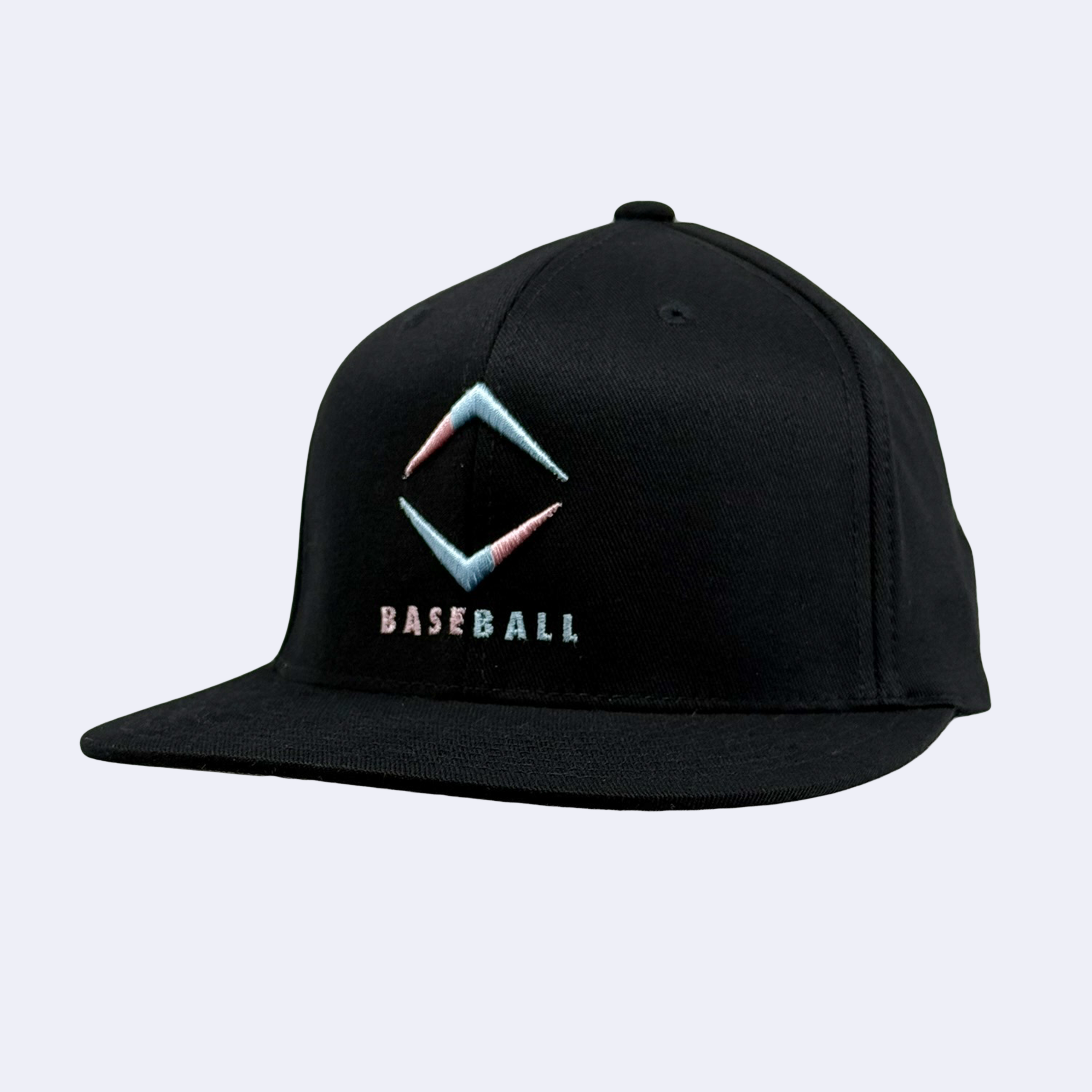 DIAMOND FLAT BILL HAT- BLACK/COTTON CANDY