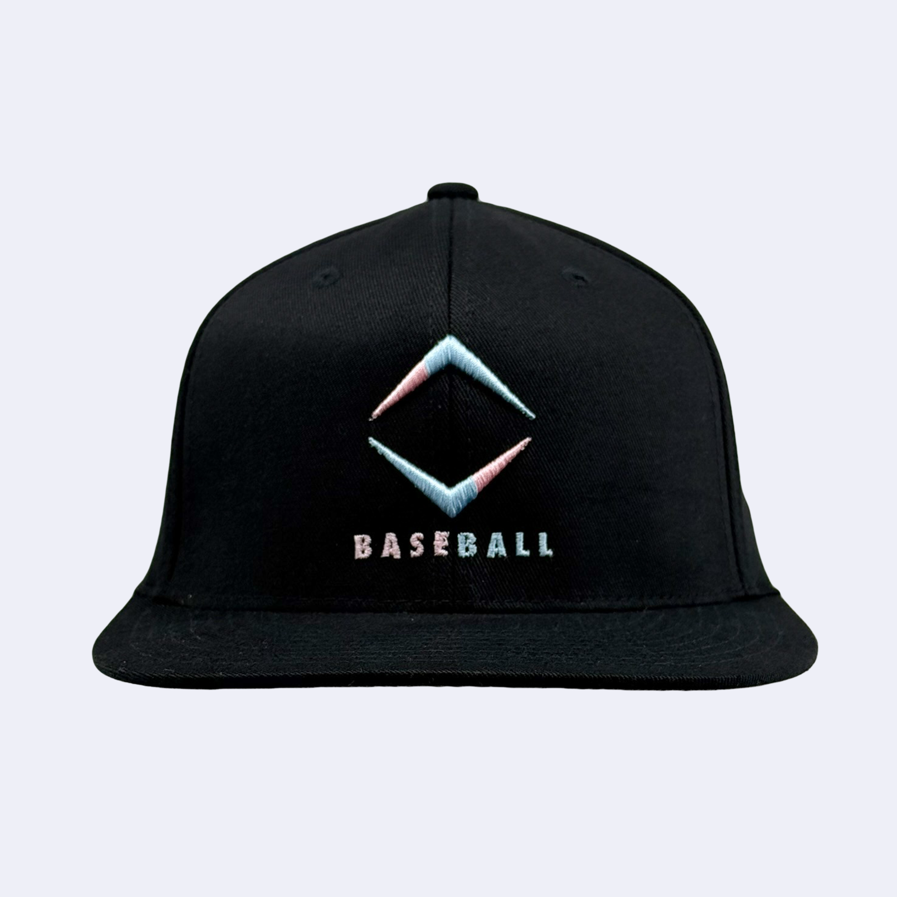 DIAMOND FLAT BILL HAT- BLACK/COTTON CANDY