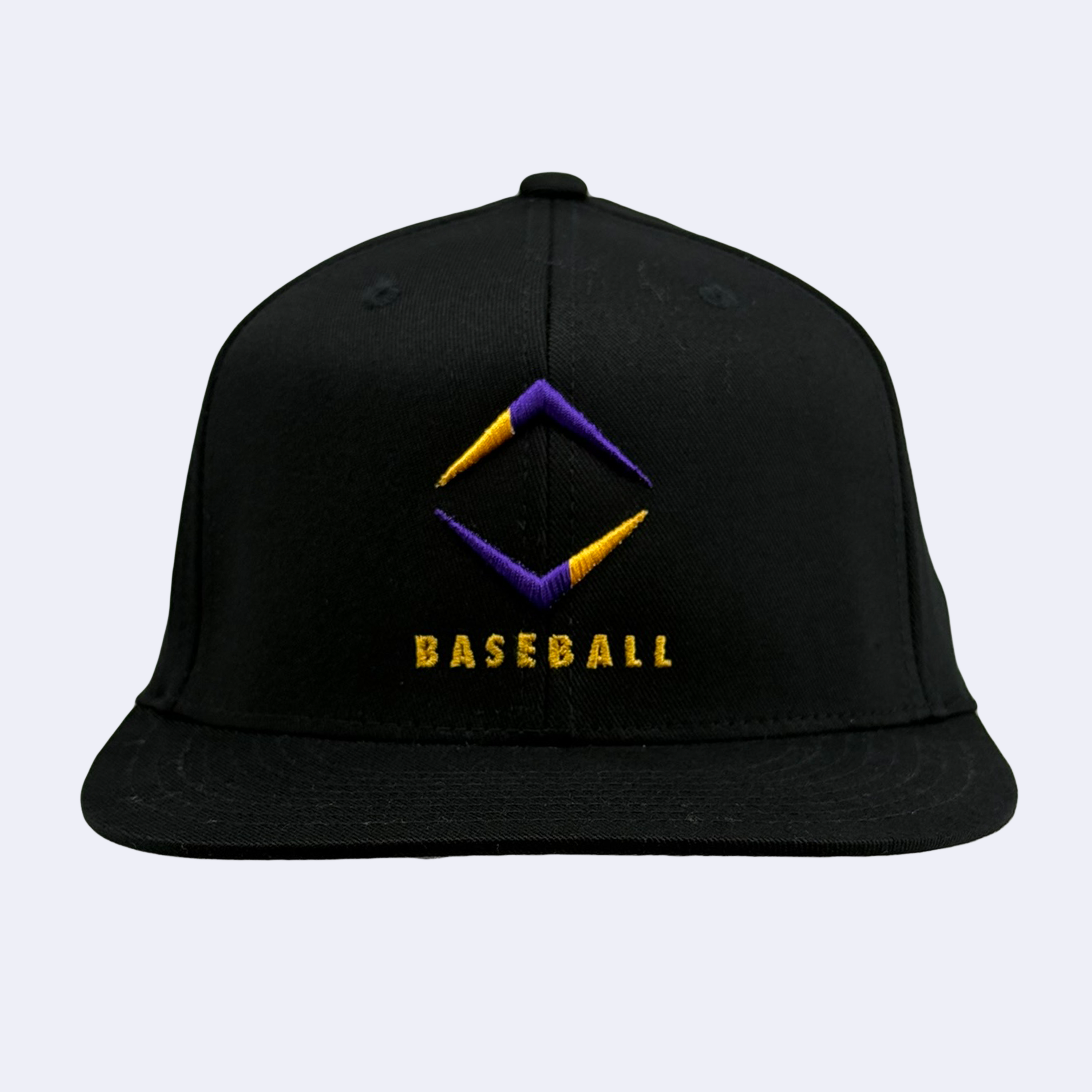 DIAMOND FLAT BILL HAT - BLACK/PURPLE & GOLD