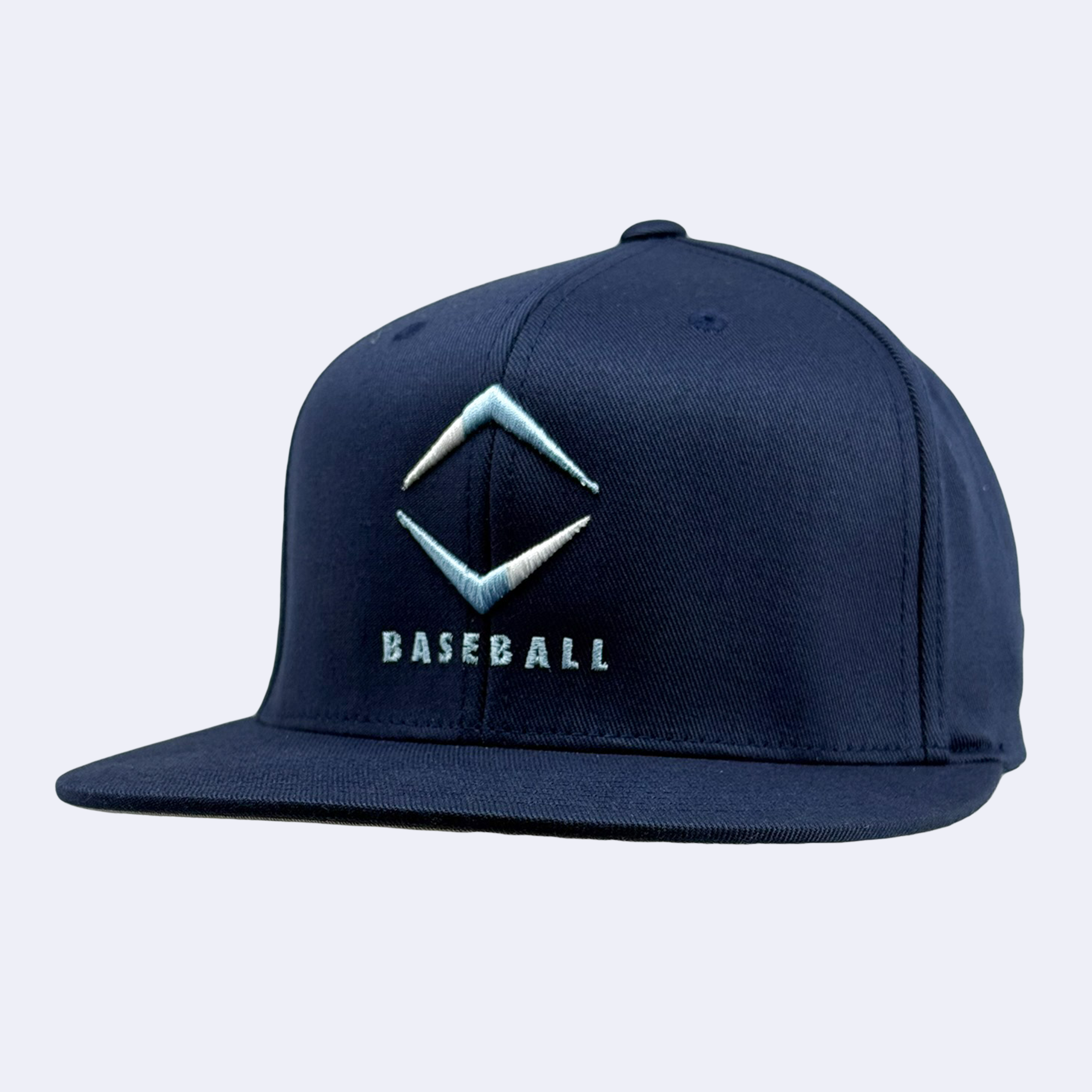 DIAMOND FLAT BILL HAT - NAVY/LIGHT BLUE & WHITE