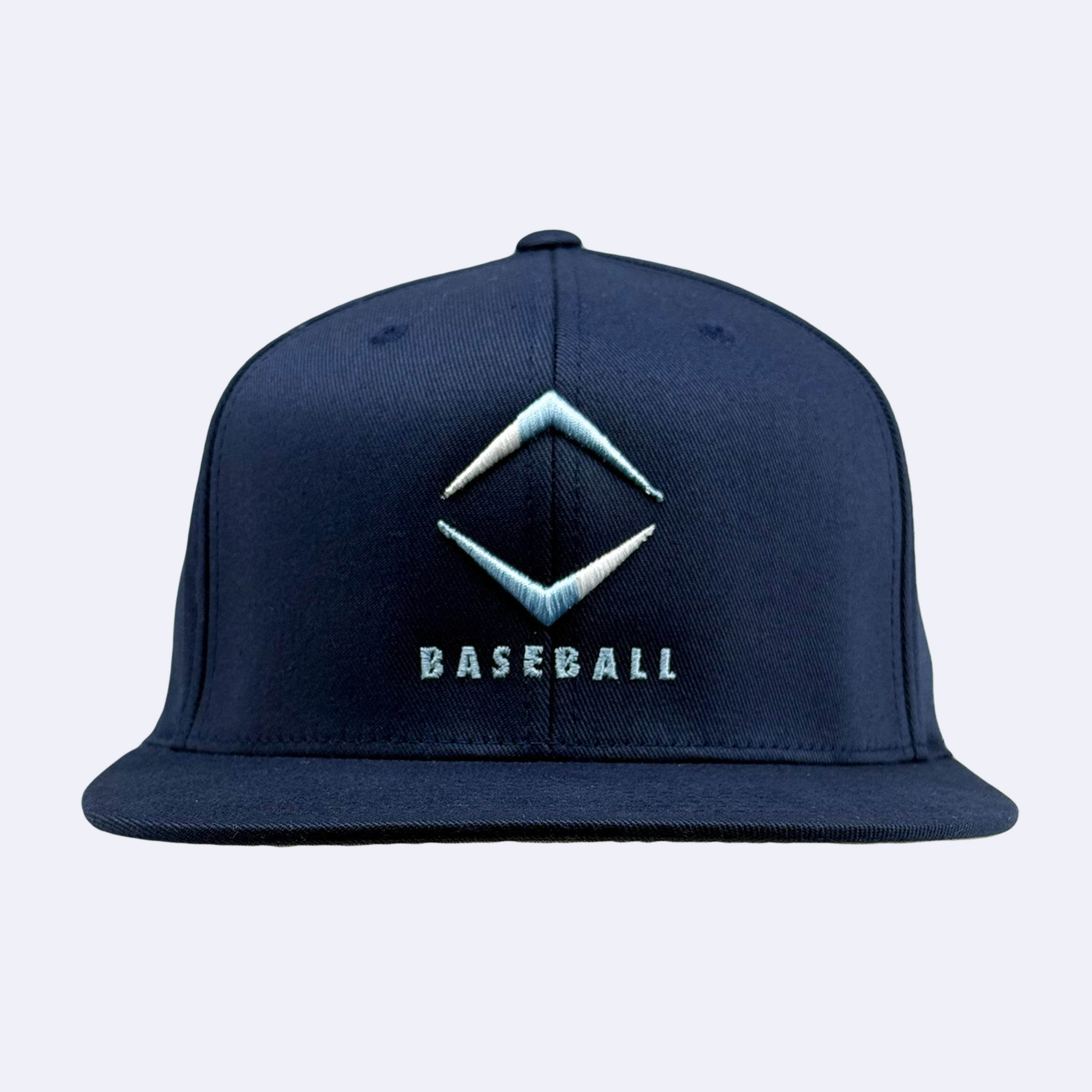 DIAMOND FLAT BILL HAT - NAVY/LIGHT BLUE & WHITE