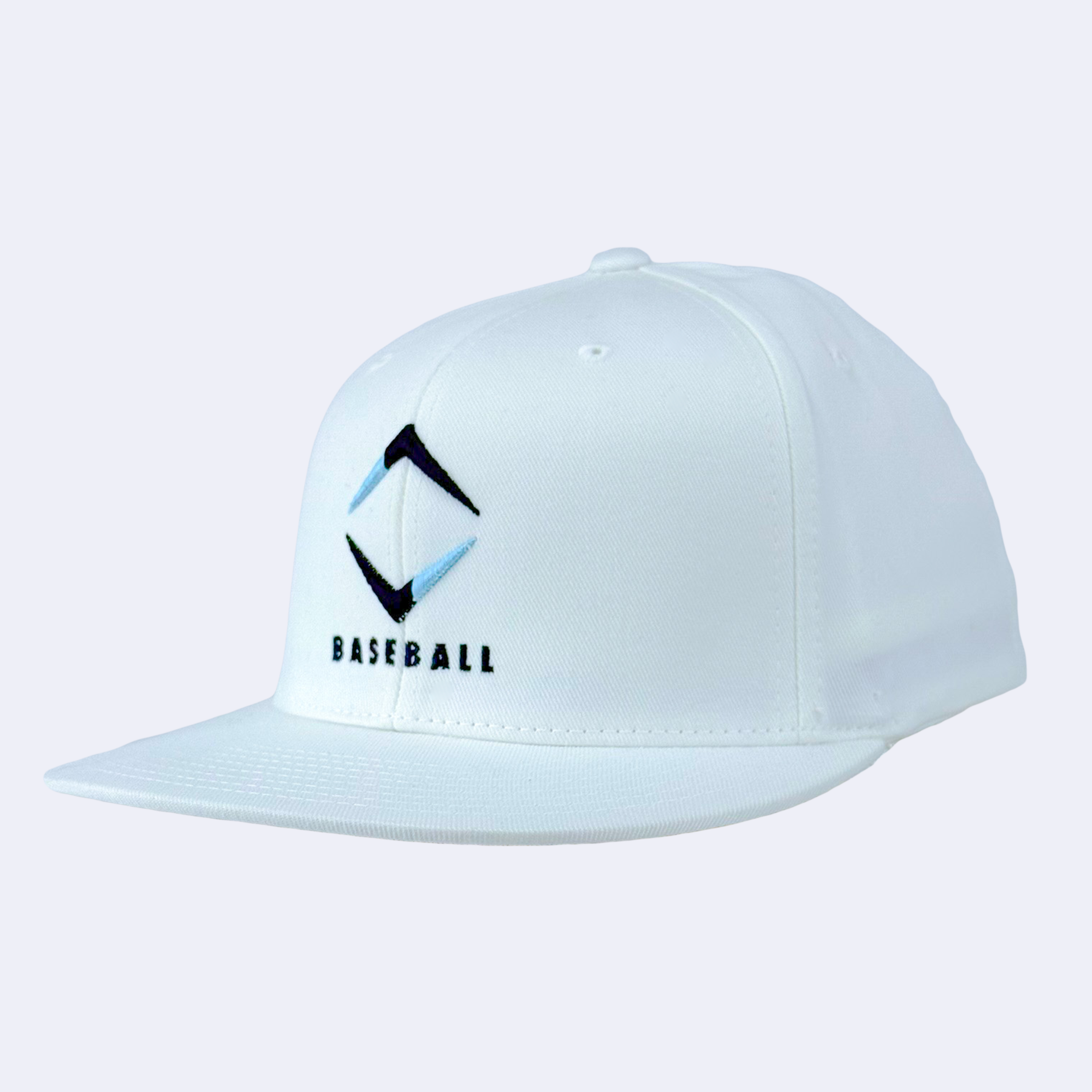 DIAMOND FLAT BILL HAT - WHITE/BLUE RASPBERRY