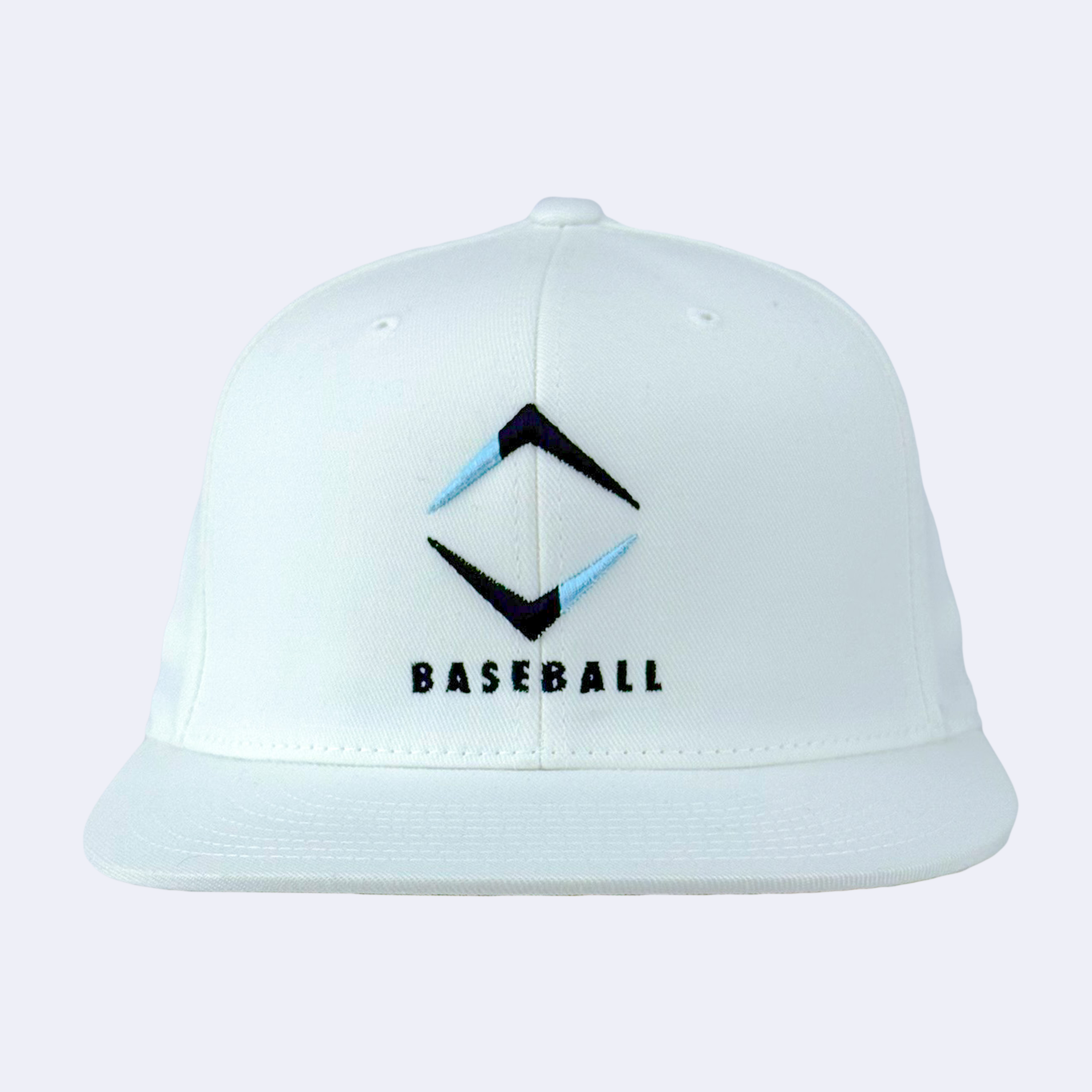 DIAMOND FLAT BILL HAT - WHITE/BLUE RASPBERRY