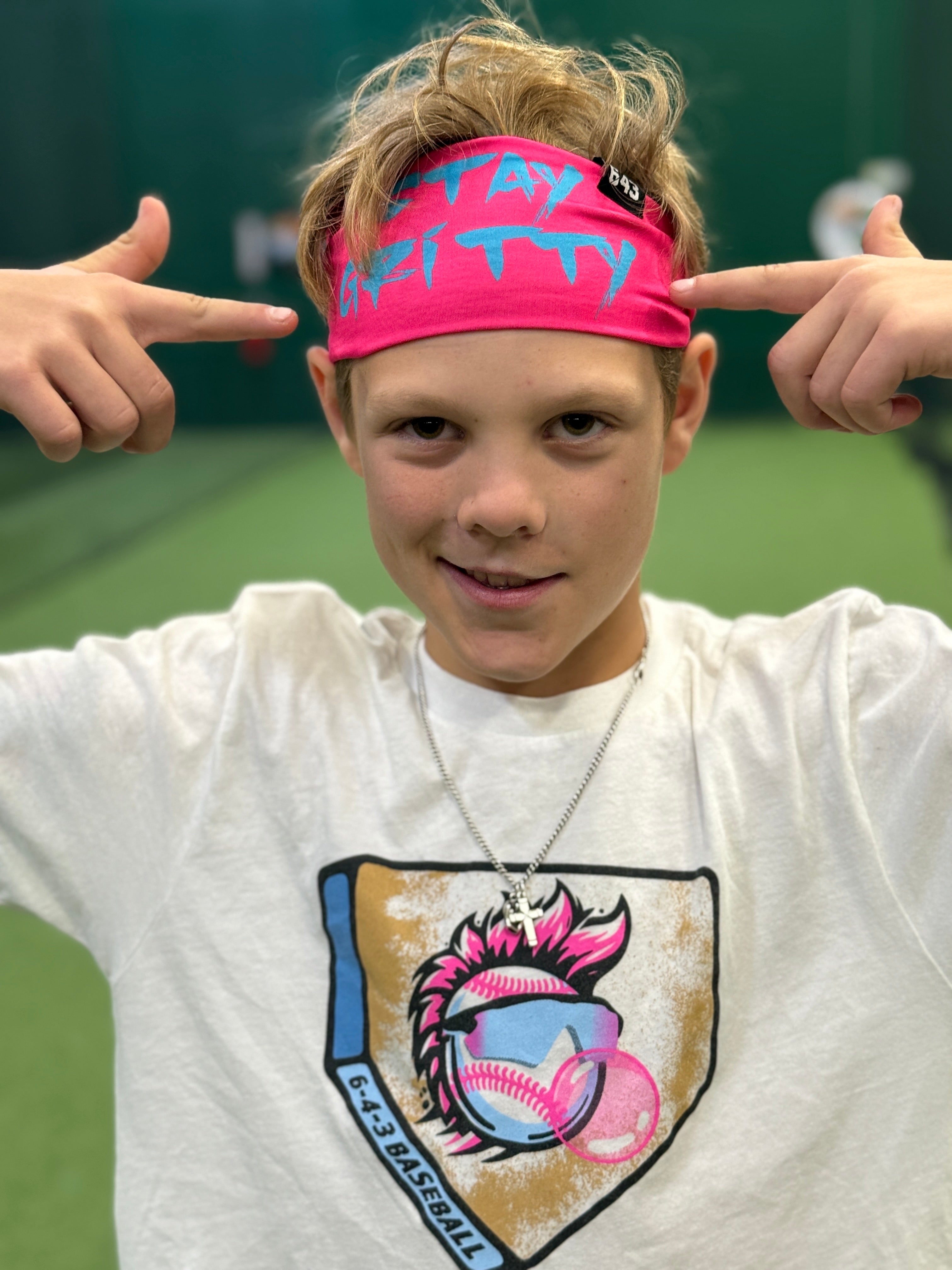 STAY GRITTY HEADBAND - PINK