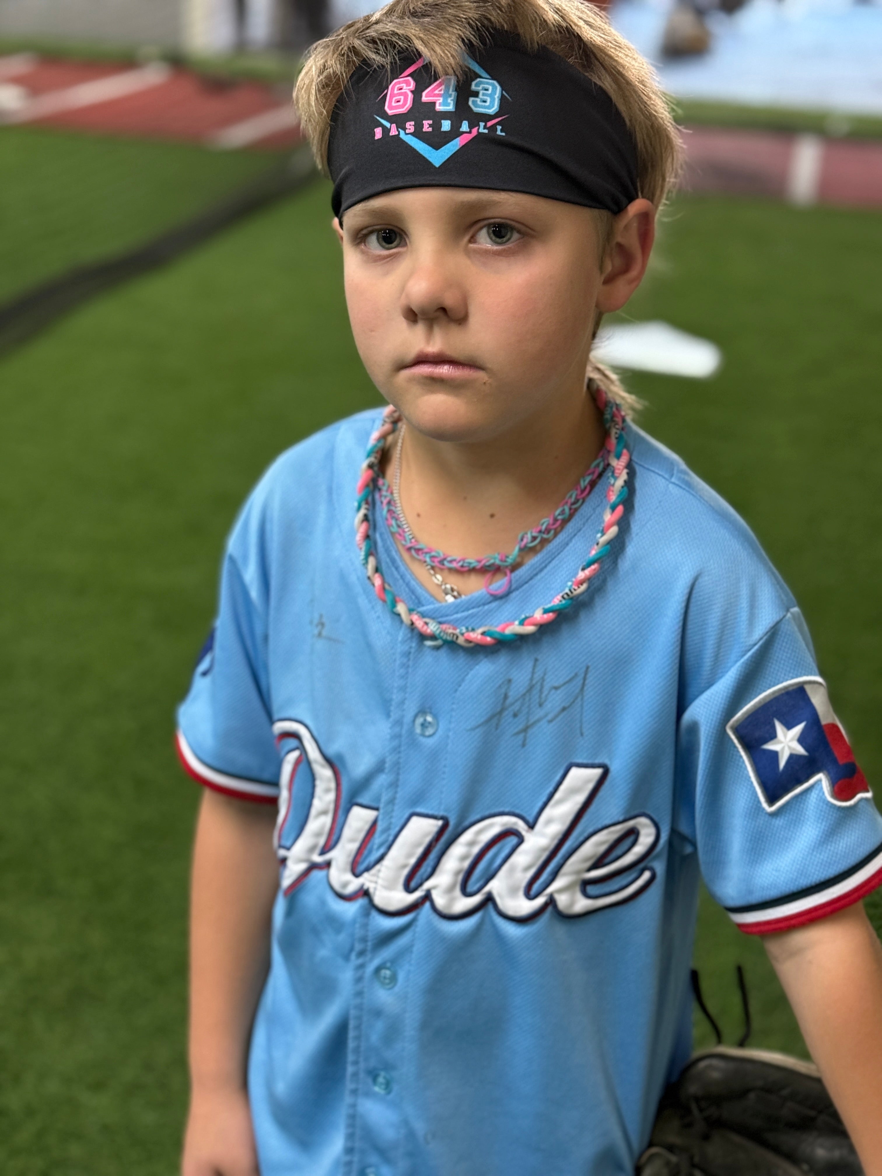 643 BASEBALL LOGO HEADBAND - BLACK