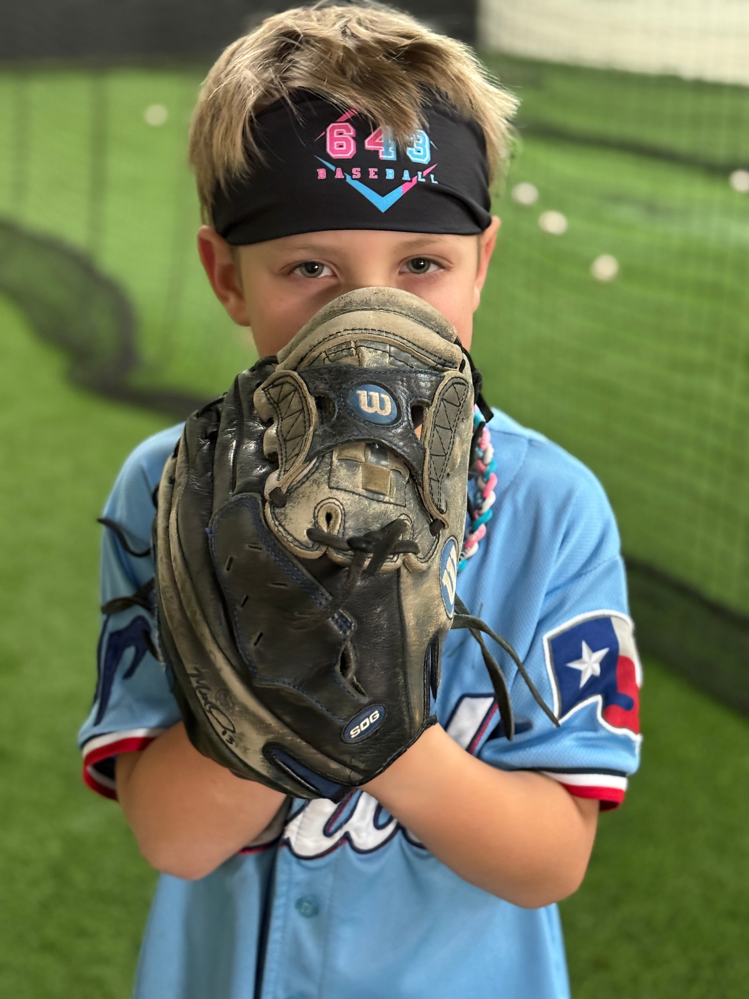 643 BASEBALL LOGO HEADBAND - BLACK