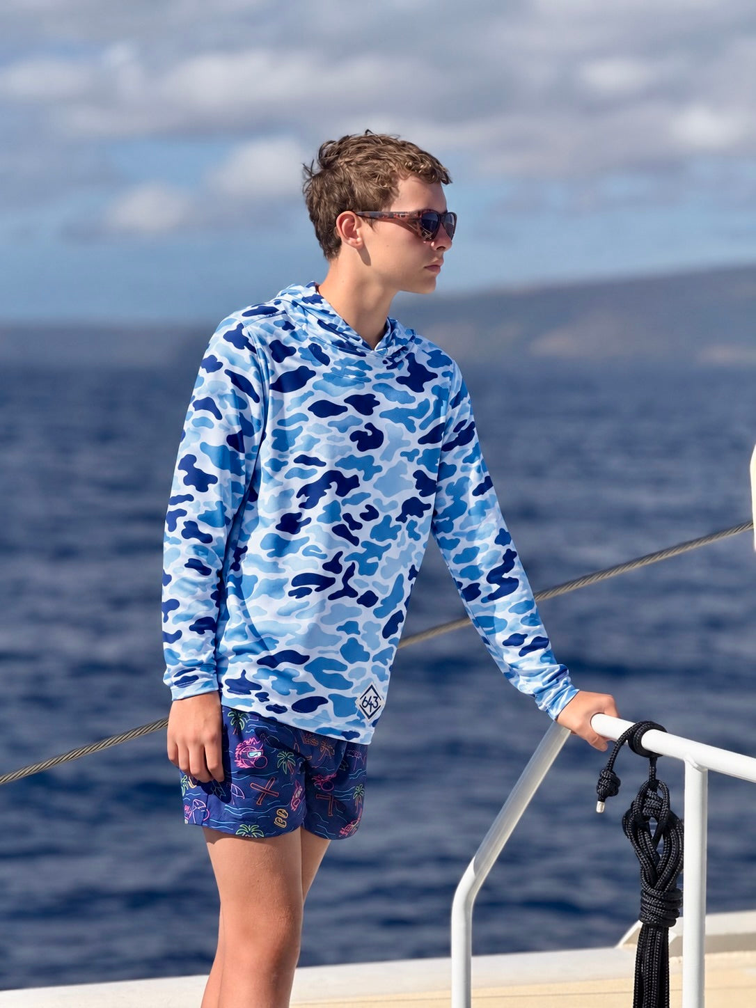 Youth Performance Hoodie - Bluewater Camo