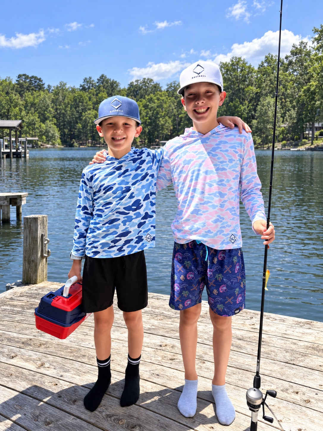 Youth Performance Hoodie - Bluewater Camo