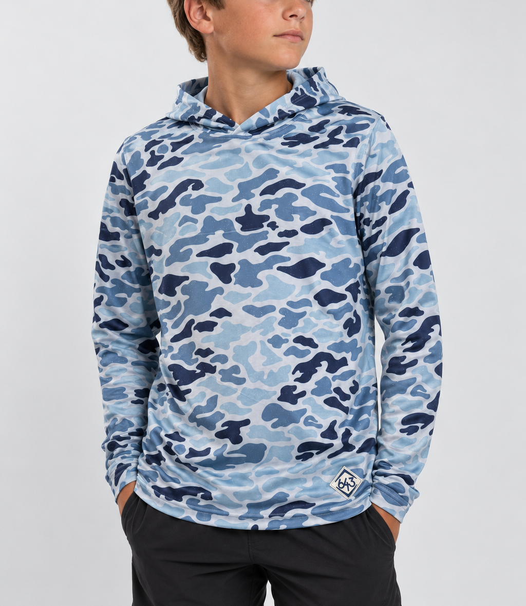 Youth Performance Hoodie - Bluewater Camo