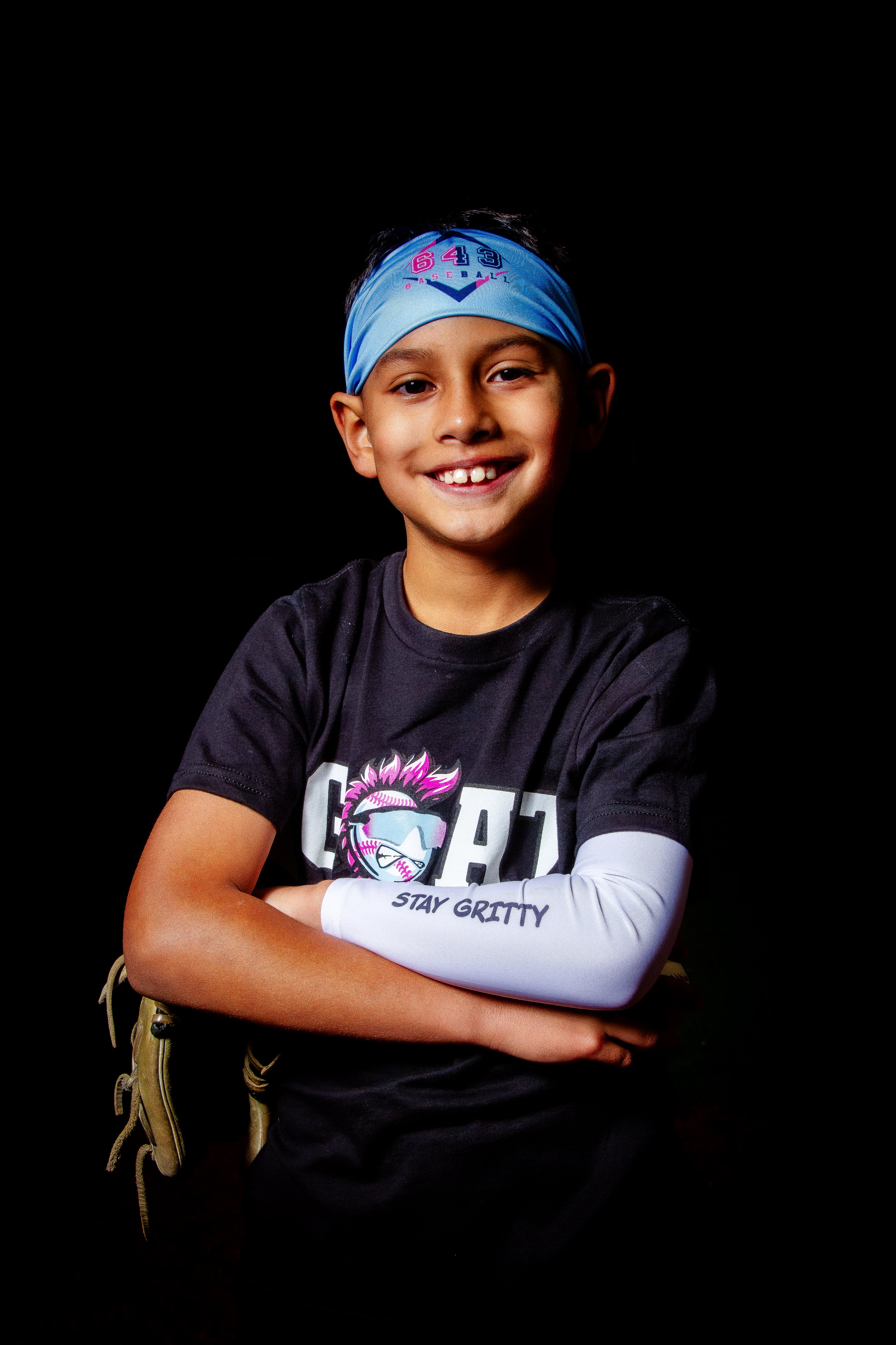 643 BASEBALL LOGO HEADBAND - LIGHT BLUE