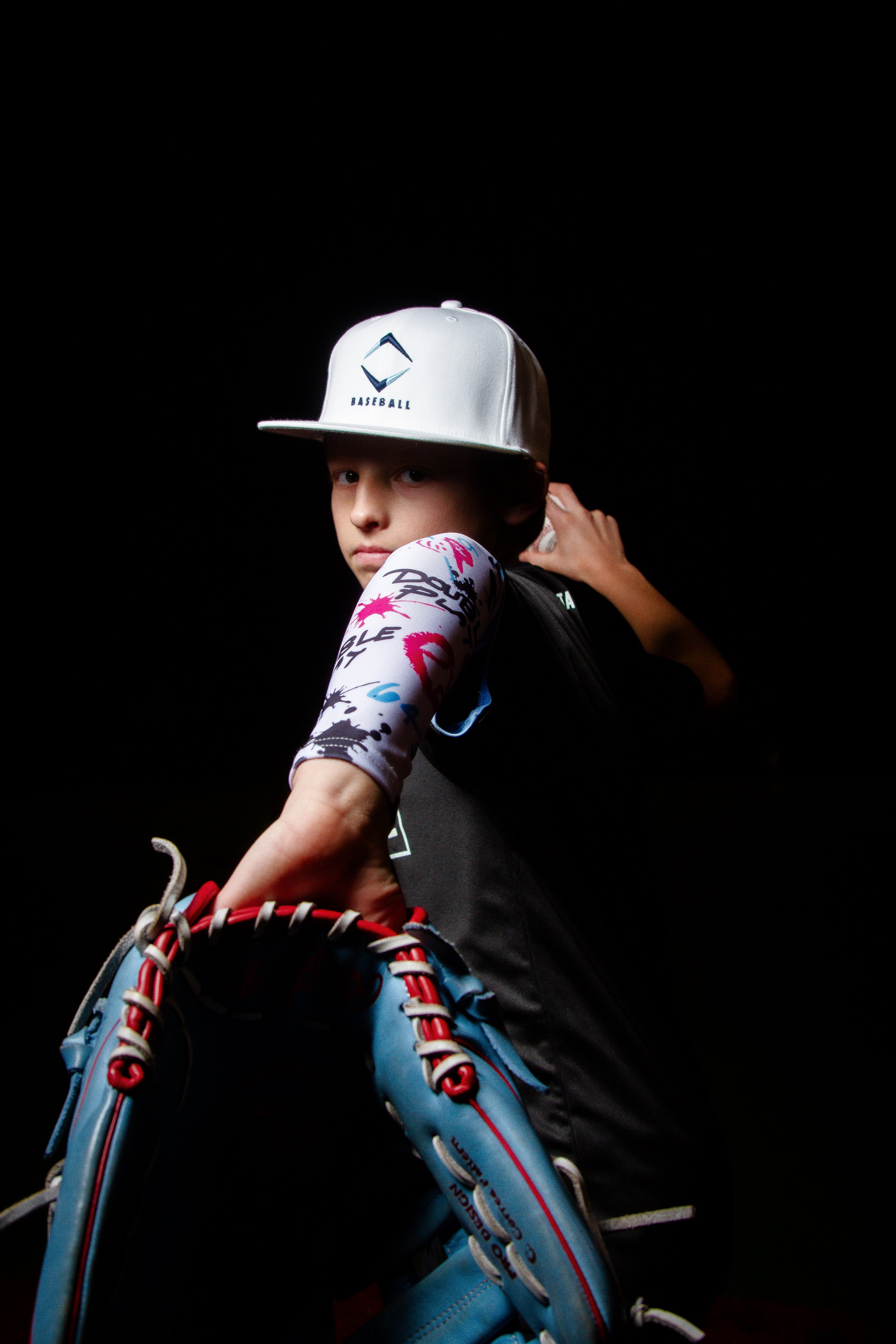 DIAMOND FLAT BILL HAT - WHITE/BLUE RASPBERRY