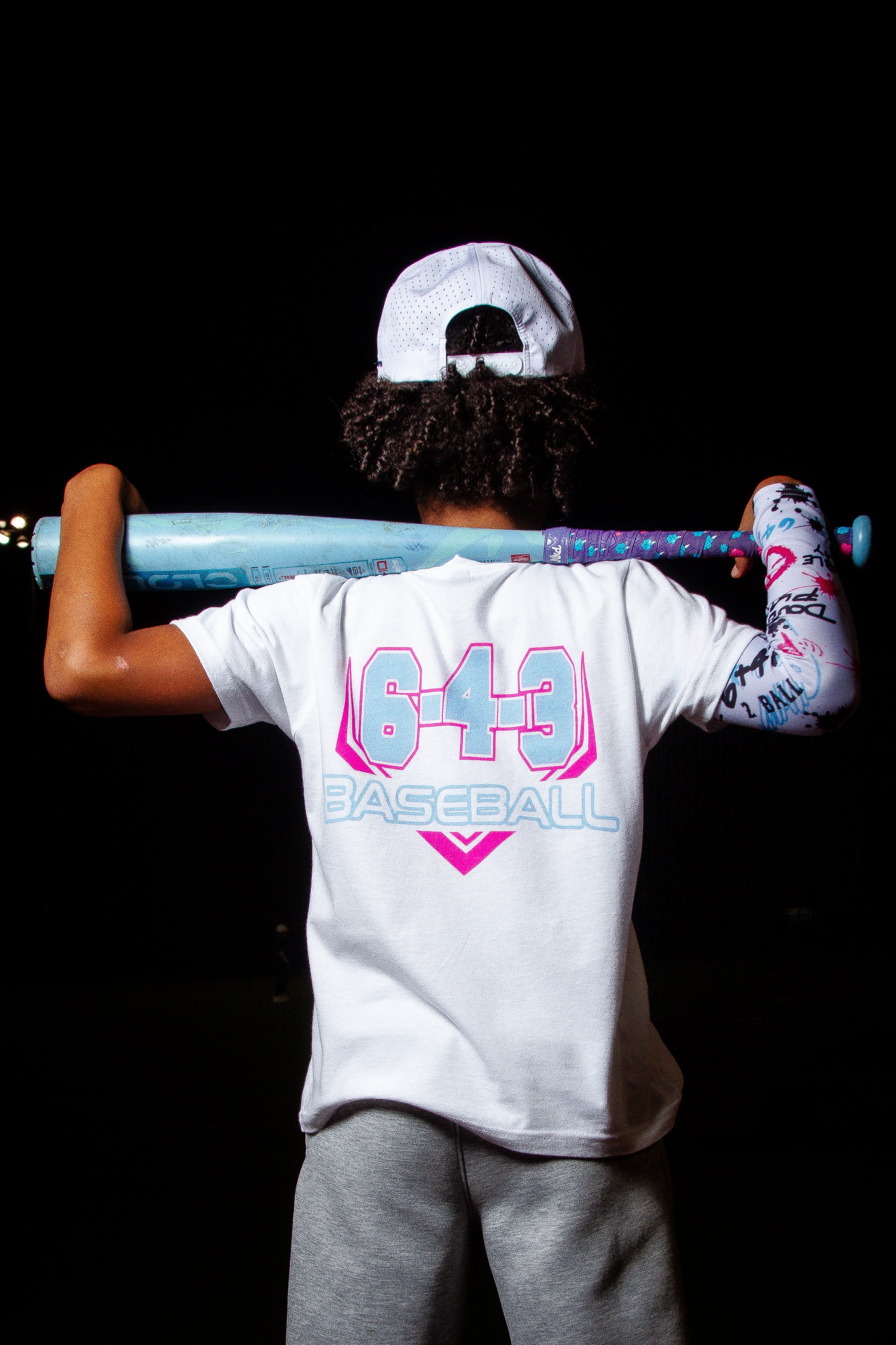 643 OG YOUTH TEE - WHITE/BLUE V1